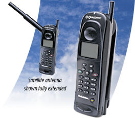 Quallcomm GSP1600 satellite phone connects to the internet with a notebook